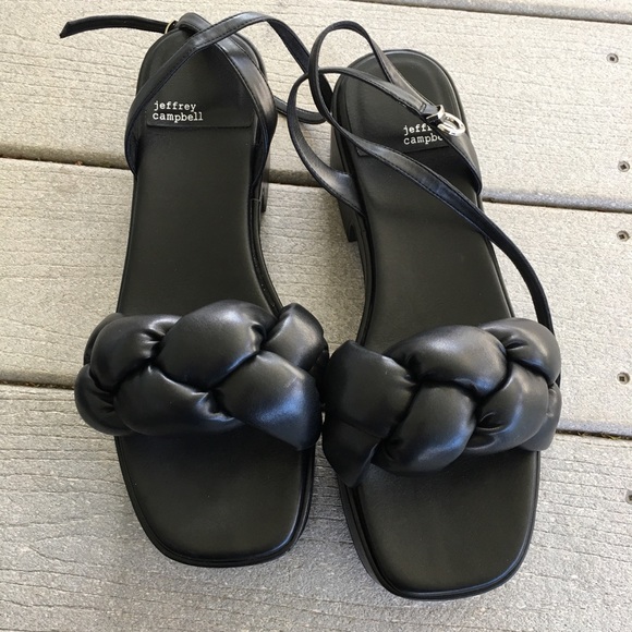 Jeffrey Campbell Shoes - Jeffrey Campbell Braided Platform Sandals Black 11